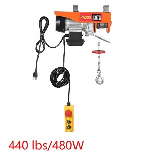 440 LBS Electric Hoist 480w Crane Winch With 13 FT Wired Remote Control 110V - 1 of 4