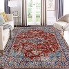 Acekool 2x6 Vintage Blue Washable Runner Rug, Non-Slip Oriental Medallion Low Pile Accent Carpet for Hallway, Entryway, Kitchen - 2 of 4