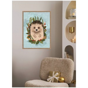 Kate & Laurel All Things Decor Sylvie Beaded Christmas Hedgehog Framed Canvas by Mia Charro - 1 of 2