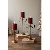 Brass Candle Holders – 13" Tall Pillar Stands with Bows Set of 3 by Kalalou - 3 of 4