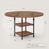 Round Dining Table For 4, 47 Inch Farmhouse Kitchen Table with Storage Shelves & Roman Metal Legs, Dinner Table Wood Kitchen Dinning Table - 3 of 4