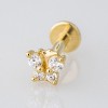 Jewelry Avalanche Solid 14K Gold CZ Butterfly Labret Stud, Helix, Tragus, 8mm Post, Internally Threaded, Flat Back - 2 of 4