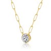 Guili Round Bezel Set Solitaire Necklace Featuring a Dazzling Clear CZ Stone, Designed to Add Elegance, Shine, and a Timeless Charm to Any Look - 2 of 2