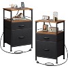GALAXHERO Nightstand Set of 2, Bedside Tables with USB Ports & Outlets, Fabric Drawer End Tables for Bedroom or Living Room - 2 of 4