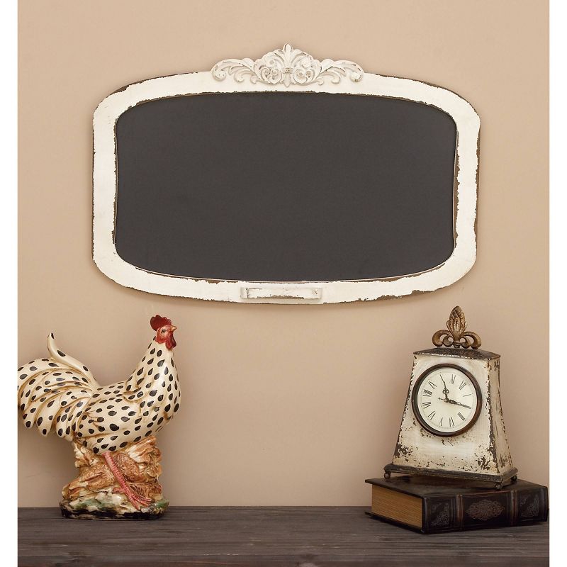 Wood Sign Carved Top Wall Decor with Chalkboard Cream - Olivia &#38; May, 1 of 8