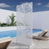 PexFix Outdoor Metal Privacy Screen Garden Fence Wave Pattern Wall Applique - 2 of 4
