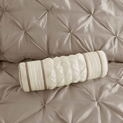 King Taupe Polyester 7-Piece Tufted Comforter Set