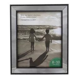 Northlight 8" x 10" Silver Studded Glass Mirror Encased Photo Picture Frame