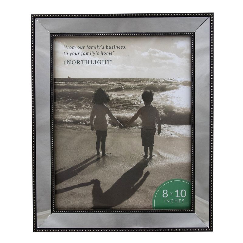 Northlight Black and Silver Mirrored Photo Frame for 8" x 10" Photo, 1 of 6