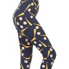 Slickblue Baseball Print Capri Leggings, High Waist, Fitted Style, Elastic Waistband, Stretchy Multicolor, One Size - 2 of 4