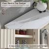 Bathroom Wall Cabinet with Sliding Door, Wood Hanging Cabinet with Adjustable Shelf & Faux Marble Top, Over The Toilet, Bathroom Cabinet - 3 of 4