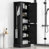 MAYEERTY Tall Bathroom Cabinet Freestanding Hook Adjustable Shelf MDF White - 2 of 4