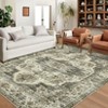 Area Rugs Vintage Floral Distressed Rug ,Non-Slip Low Pile Distressed Indoor Carpet Soft Rug - 2 of 4