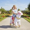 Qaba Ride on Unicorn Toy for Kids 3-5 Years, 29.5 Inch Plush Baby Rocking Horse, Mechanical Walking Animal with Wheels, No Batteries Required, White - 2 of 4