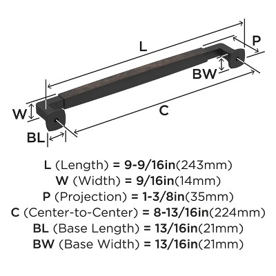 Oil Rubbed Bronze 9.56" Cabinet Drawer Pull with Mounting Hardware