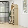 Farmhouse Wooden Arched Kitchen Storage Display Cabinets,70" H Double Door Dining Room Tall Kitchen Pantry,Living Room Wall Cabinet-Coolbibila - 3 of 4