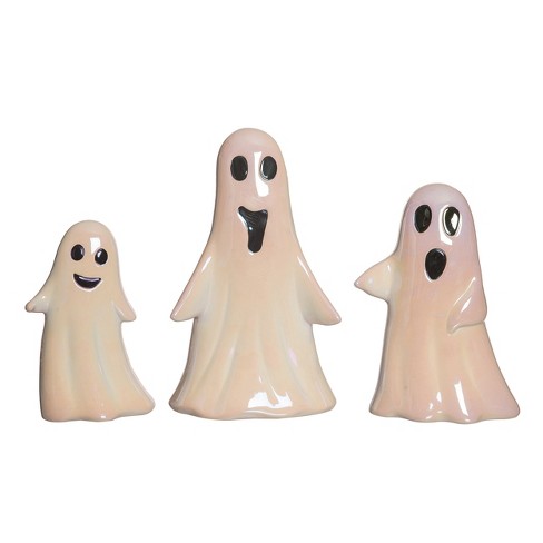 Transpac Dolomite 3.5 in. Multicolor Halloween Bat Ghost Salt and Pepper  Shakers Set of 2