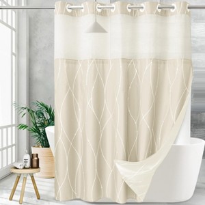 BAGOKIE 3-IN-1 Shower Curtain and Liner Set - 1 of 4