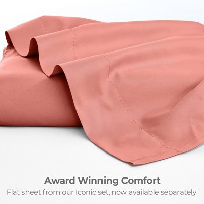 Coral Twin Microfiber Flat Sheet Set