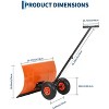30-Inch Wheeled Snow Shovel with Adjustable Handle & Blade, Ergonomic Pusher for Driveway and Yard - 2 of 4