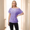 Anna-Kaci Women's Off-Shoulder Sequin Short Sleeve Top with Relaxed Fit - 4 of 4
