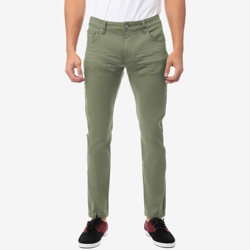 Men's Green Slim Fit Stretch Pant