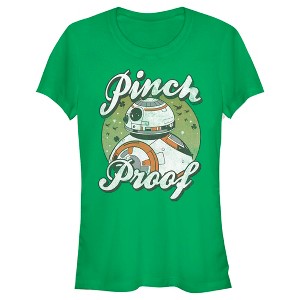 Juniors Womens Star Wars The Last Jedi BB-8 St. Patrick's Day Pinch Proof T-Shirt - 1 of 4