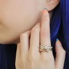 Slickblue Gold Finish Stainless Steel Ring, Marquise Light Peach Glass & Clear Stoes, Chic Women’s Style, Sizes 5-10 - 2 of 4