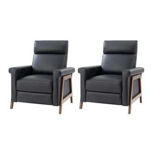 Set of 2 Camilo 32.75 Wide Genuine Leather Power Recliner | Artful Living Design - 1 of 4