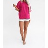 Women's Oversized Raw Edge Top - ZENANA - image 2 of 3