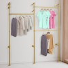 YIYIBYUS Wall Mounted Heavy Duty Metal Garment Frame Clothing Rack, Gold - 3 of 4