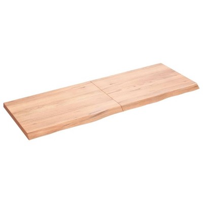 vidaXL Table Top, Light Brown 55.1"x19.7"x(0.8"-1.6") Treated Solid Wood Oak