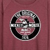 Women's - Disney - Mickey Mouse Original Badge Lightweight French Terry Wide Neck Long Sleeve Graphic Shirt - 2 of 4