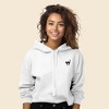 Dalix Black Cat Embroidered Fleece Cropped Hoodie Cold Fall Winter Women - 2 of 4