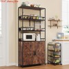 70.8" Bakers Rack Tall Bar Cabinet ,with Wine Cabinet, Bar Cabinet, Goblet 5-Layer Microwave Rack w/Protective Net - 4 of 4