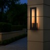 ALOADECOR H20'' Modern Outdoor Integrated LED Wall Light 24W Matte Black Linear Exterior Sconce with Frosted Acrylic Shade for Garage Entryway - 2 of 4