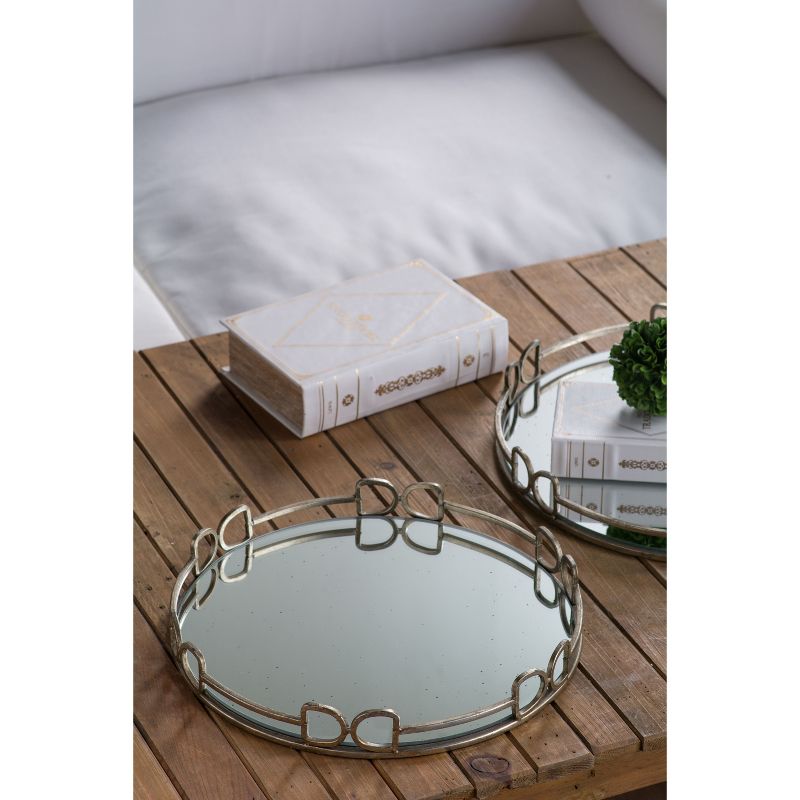 Round Decorative Tray with Mirrored Finish, 3 of 9