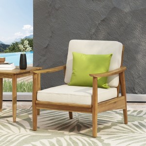 Gulches Durable Acacia Wood Outdoor Chair with Elegant Slat Panel Design, Weather-Resistant for Outdoor Comfort - 1 of 4