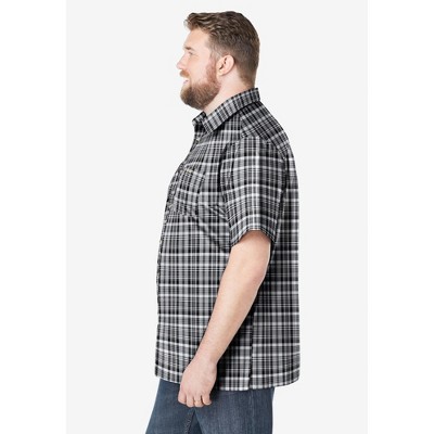 KingSize Short-Sleeve Plaid Sport Shirt