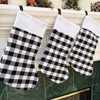Wrapables Christmas Buffalo Plaid Stockings With Plush White Cuff, Hanging Fireplace Holiday Decoration (Set of 3), Black - 4 of 4