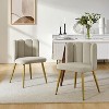 Set of 2 Barbara Contemparary Velvet Vanity Stool For Makeup Room, Moden Accent Side Chairs For Living Room With Shell Back And Golden Metal Legs| ARTFUL LIVING DESIGN - 2 of 4
