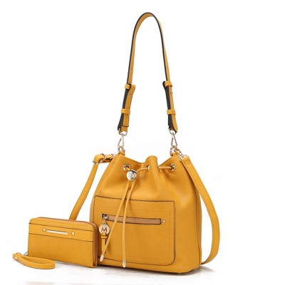 MKF Collection Larissa Vegan Leather Women’s Bucket Hobo Handbag with Wallet by Mia K