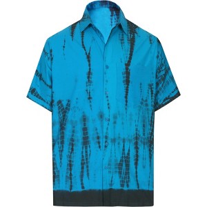 LA LEELA Men's Hawaiian Shirt Tropical Floral Beach Shirts Casual Short Sleeve Button Down Untuckit Shirts for Men - 1 of 4