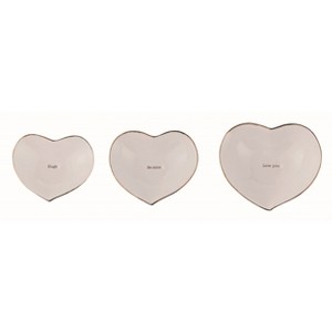 Transpac Dolomite 5.75 in. Off-White Valentines Day Heart Trinket Dish Set of 3 - 1 of 4