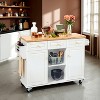 Finnhomy 53.2'' Large Rolling Kitchen Island with Drop Leaf - 2 of 4