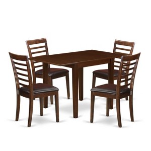 5-Piece Mahogany Finish Solid Wood Top - Dining Room Set - Seats 4 - 1 of 4