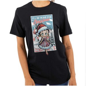 Betty Boop Be Home For Christmas Womens Graphic T Shirt Tees Brisco Brands - 1 of 4