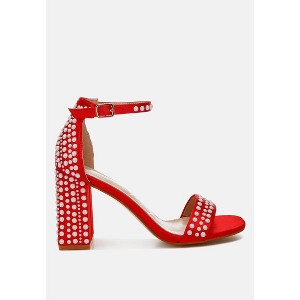 Klebba Pearls Embellished Satin Women Sandals - 1 of 4