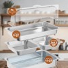 9QT Electric Chafing Dish Buffet Set - Roll Top Stainless Steel Food Servers & Warmers with Temperature Control, 1 Full & 2 Half-Size Pans - 4 of 4