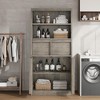 Tall Bathroom Cabinet, Floor Storage Cabinet with Doors & 2 Drawers, 51" H Tall Bathroom Organizer Cabinet - 3 of 4